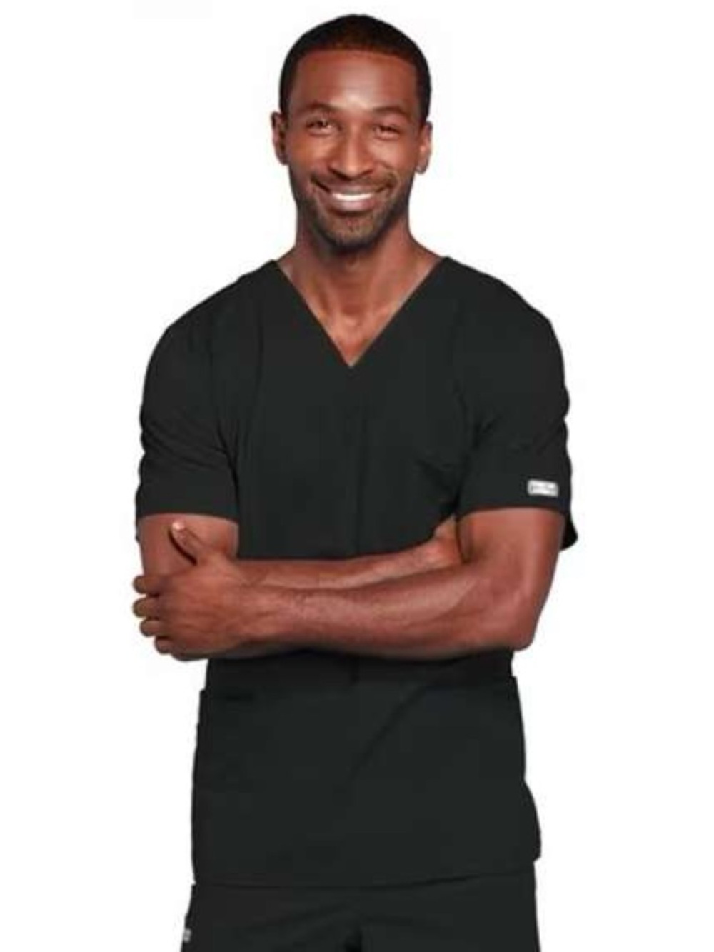 Cherokee Men's V-Neck Scrub Top - Black 3X